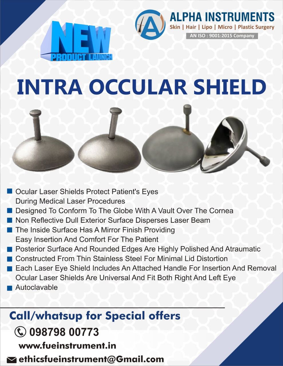 INTRA OCCULAR SHIELD EYE SHIELD -CORNIAL SHIELD